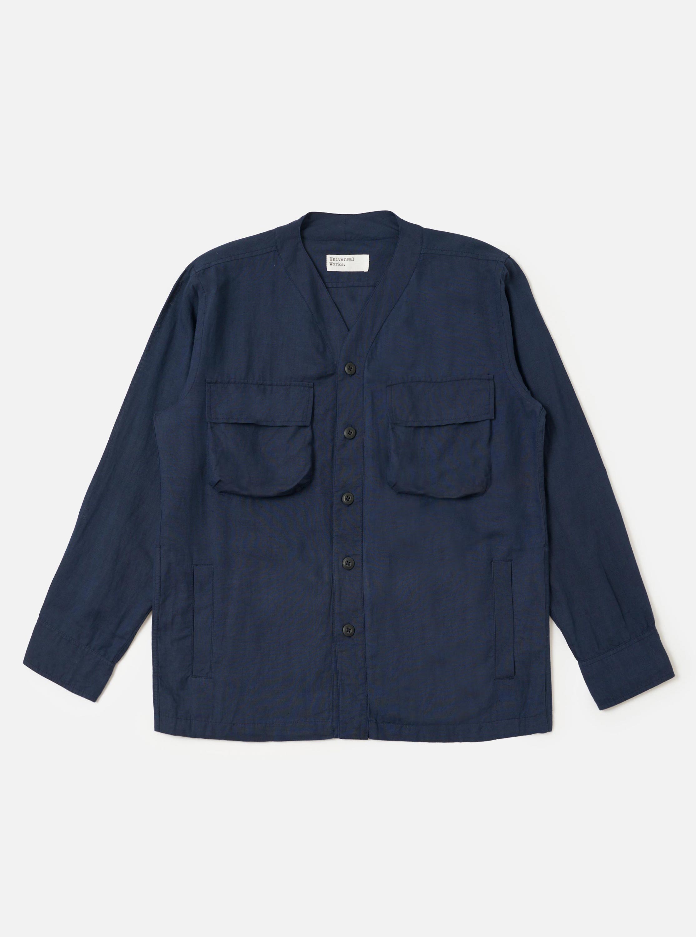 Men's Navy Linen Cotton Shirting Parachute Shirt – Universal Works