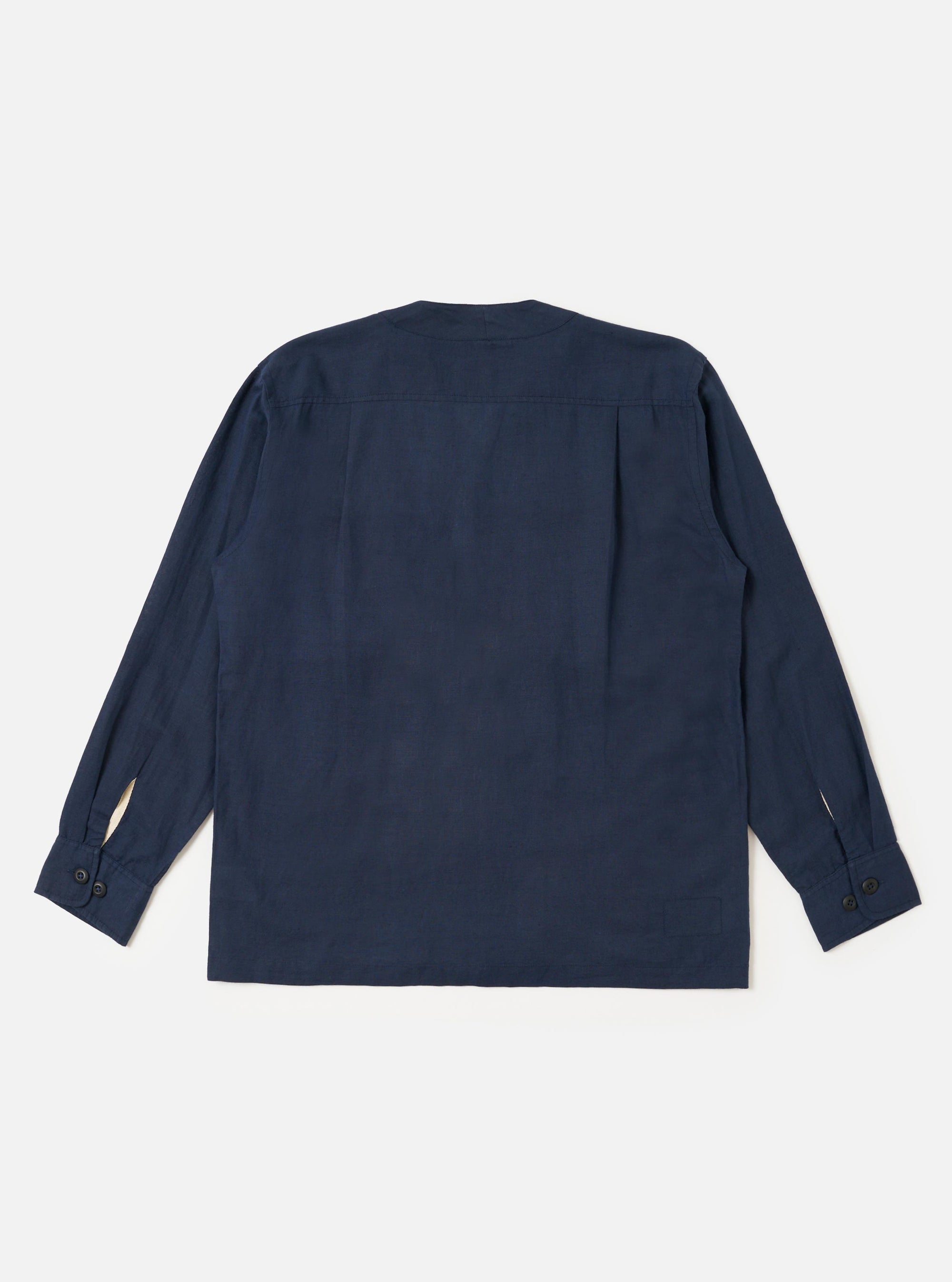Navy Linen Cotton Shirting Parachute Shirt