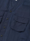 Navy Linen Cotton Shirting Parachute Shirt