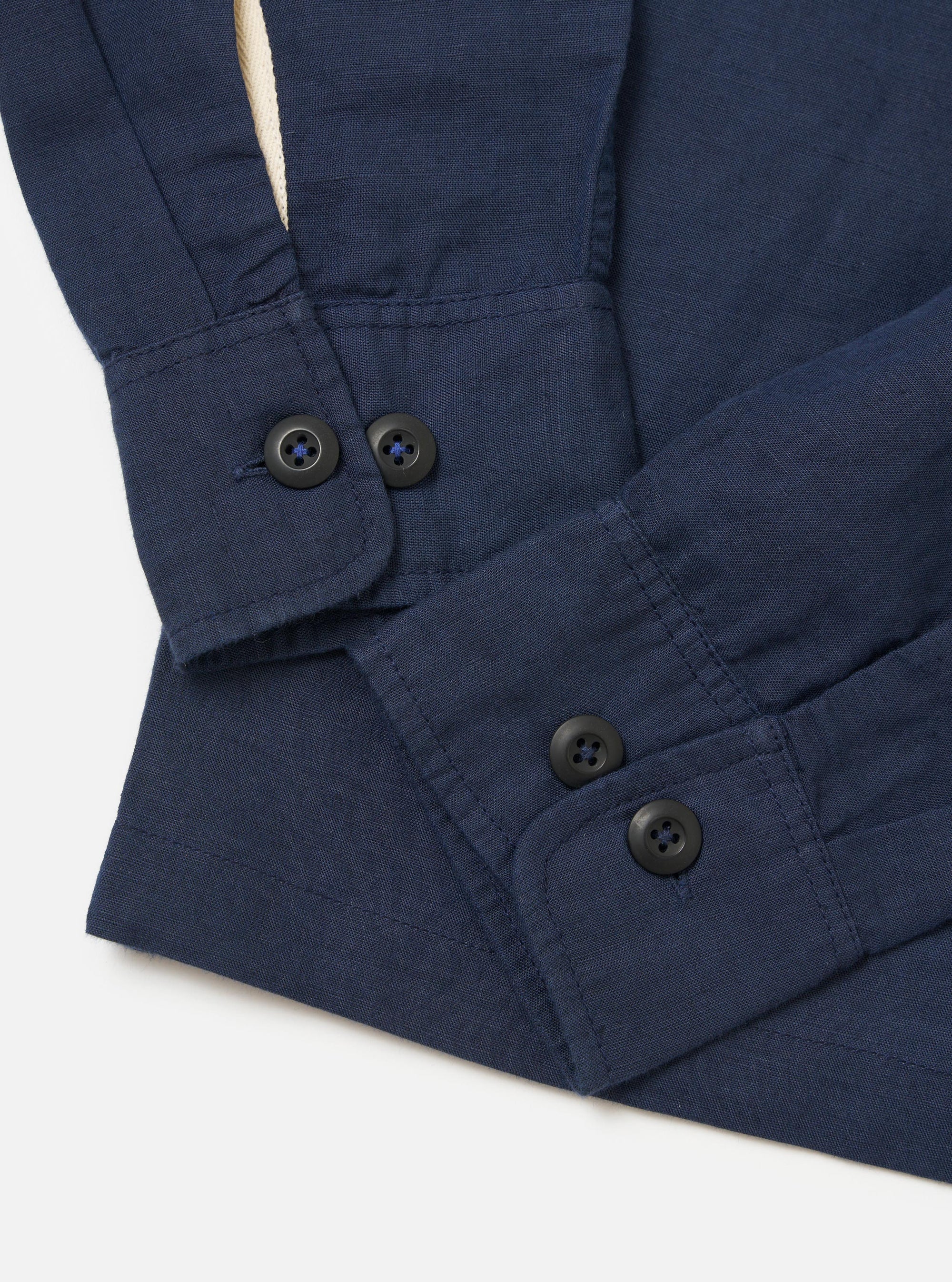 Navy Linen Cotton Shirting Parachute Shirt