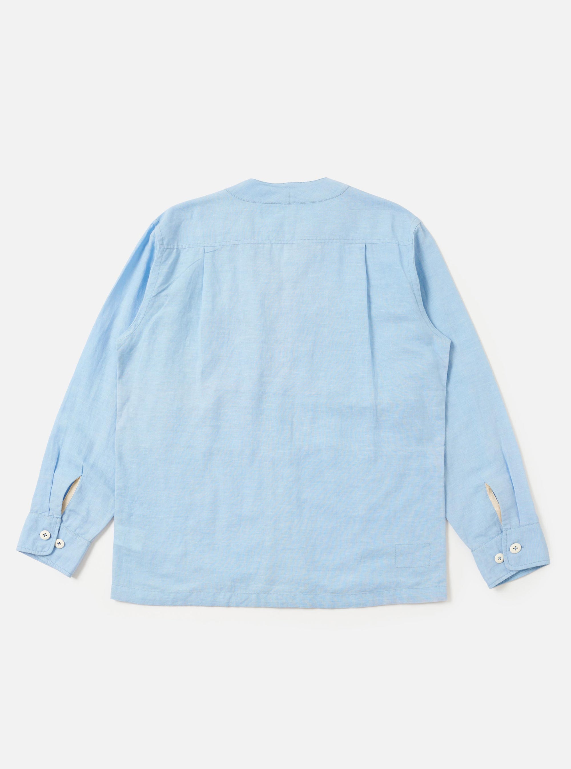 Pale Blue Linen Cotton Shirting Parachute Shirt