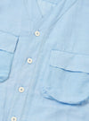 Pale Blue Linen Cotton Shirting Parachute Shirt