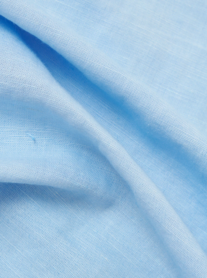 Pale Blue Linen Cotton Shirting Parachute Shirt