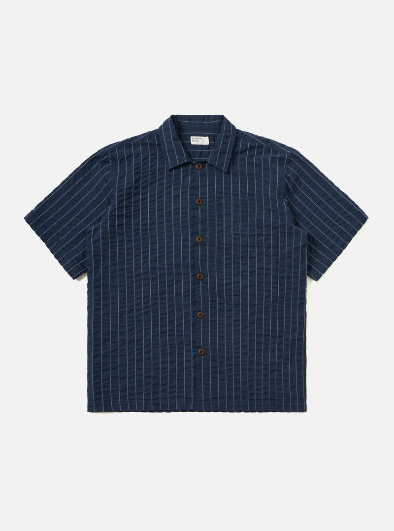 Navy Chester Stripe S/S Fatigue Shirt