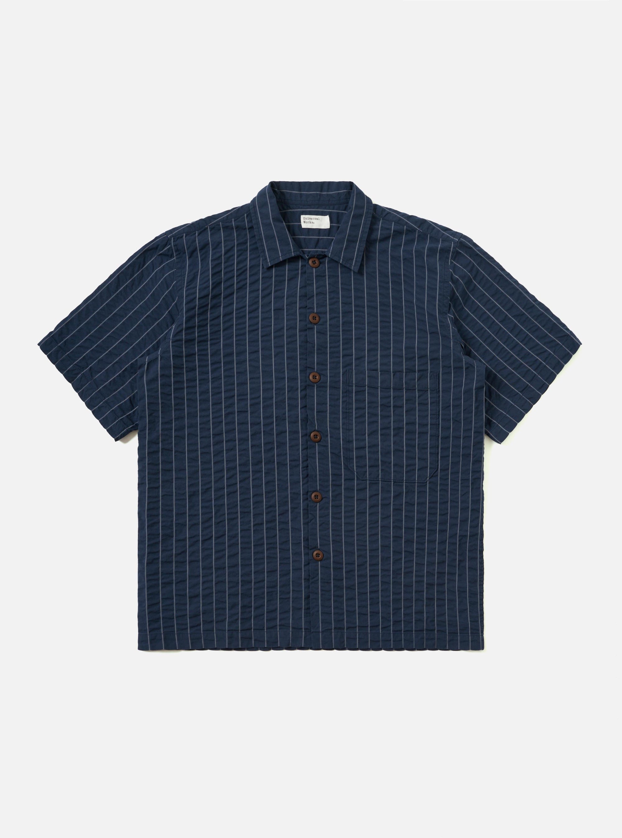 Navy Chester Stripe S/S Fatigue Shirt