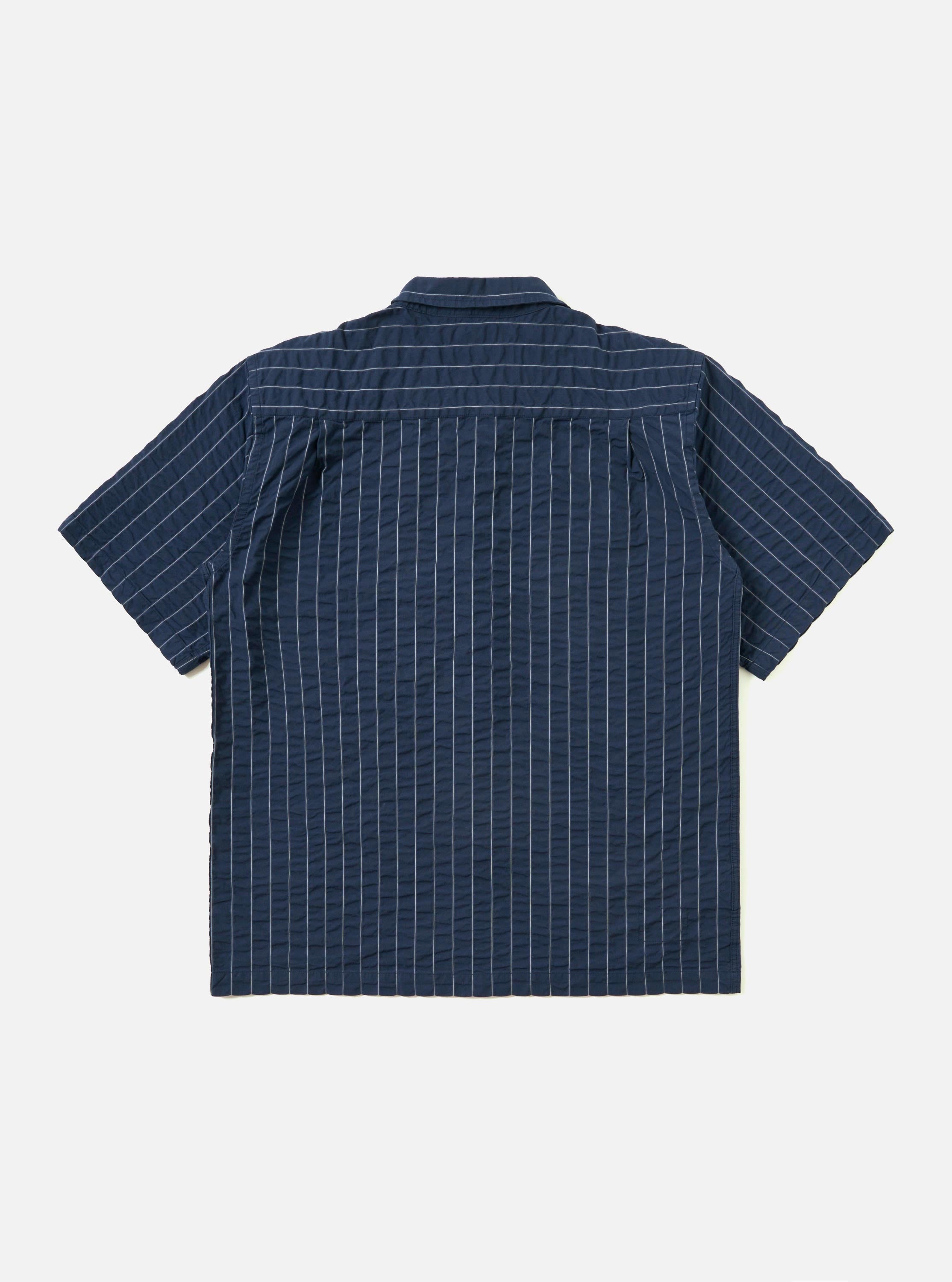 Men's Navy Chester Stripe S/S Fatigue Shirt – Universal Works