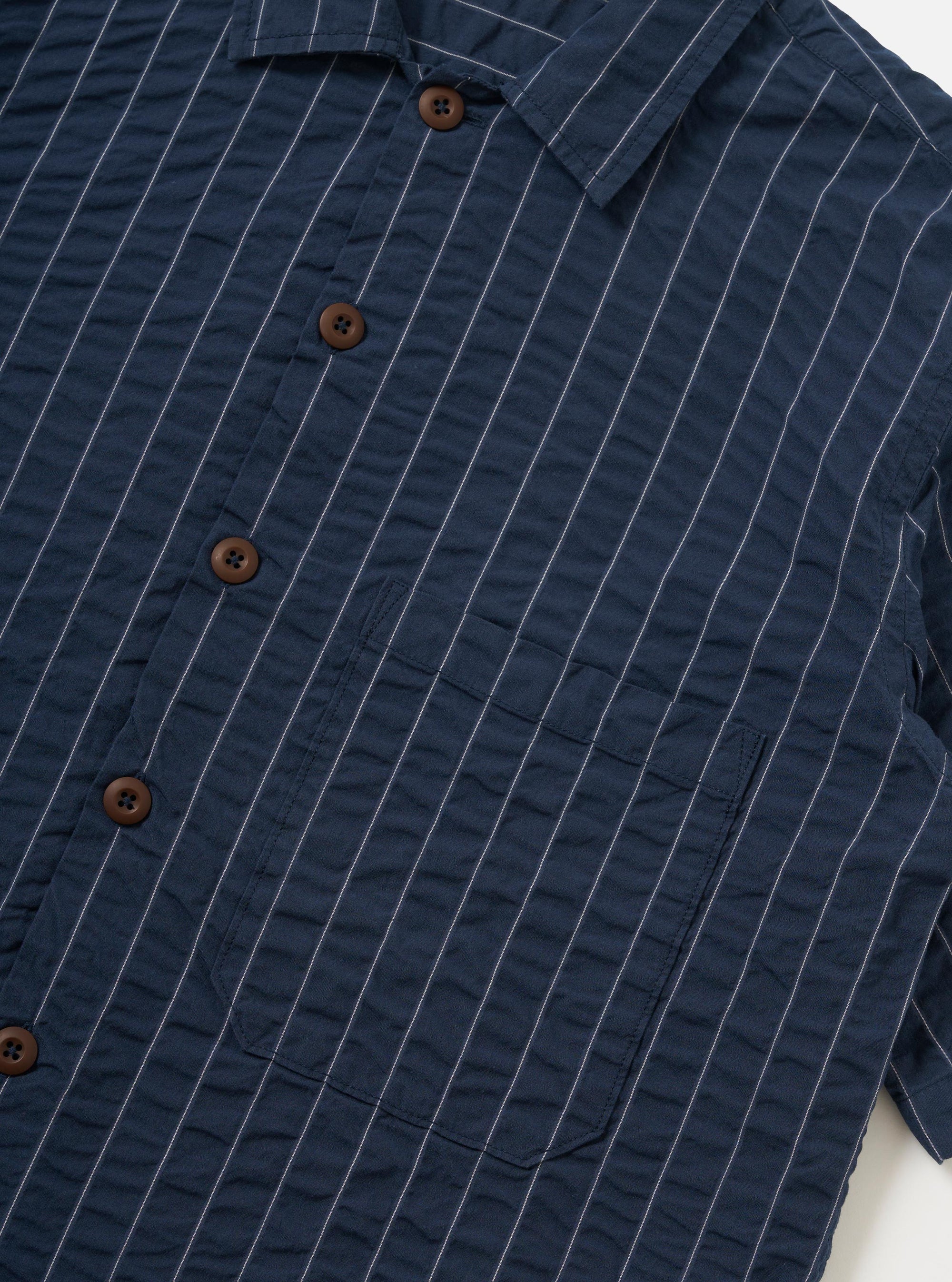 Navy Chester Stripe S/S Fatigue Shirt
