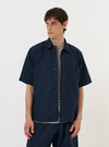 Navy Paper Touch Cotton S/S Fatigue Shirt