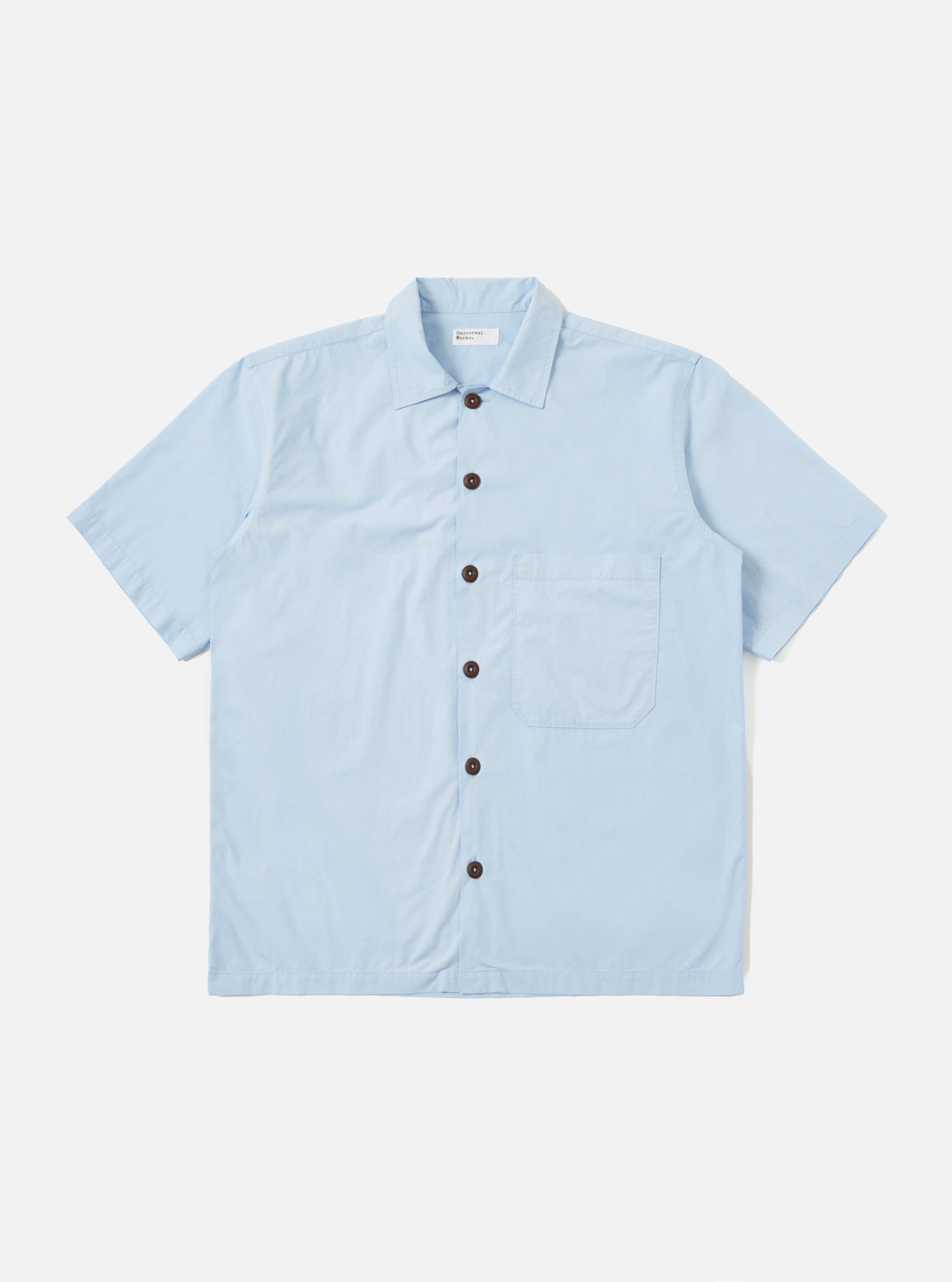 Sky Blue Paper Touch Cotton S/S Fatigue Shirt