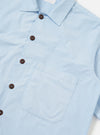 Sky Blue Paper Touch Cotton S/S Fatigue Shirt