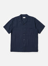 Navy Linen Cotton Shirting Camp Shirt