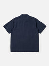Navy Linen Cotton Shirting Camp Shirt