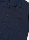Navy Linen Cotton Shirting Camp Shirt