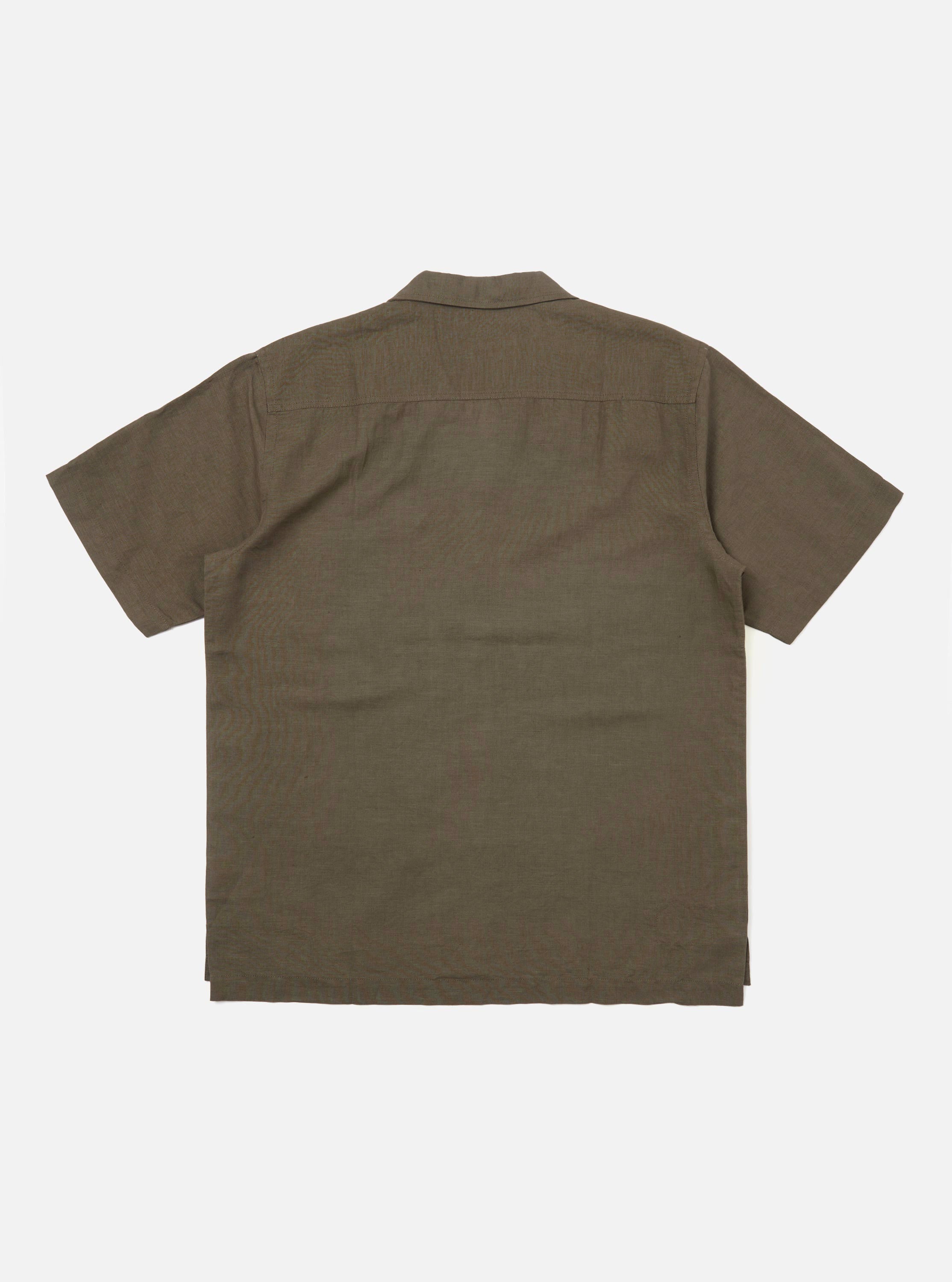 Men's Green Linen Cotton Shirting Camp Collar Shirt – Universal Works