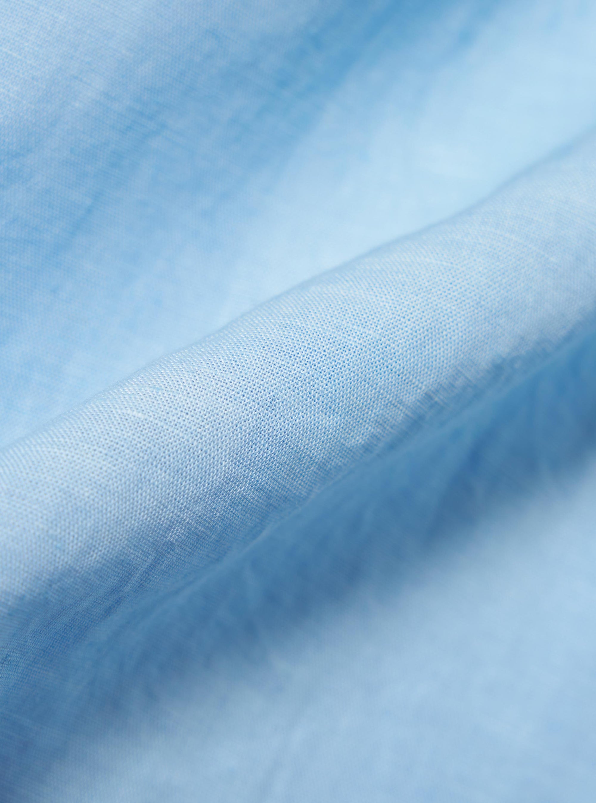 Pale Blue Linen Cotton Shirting Camp Shirt