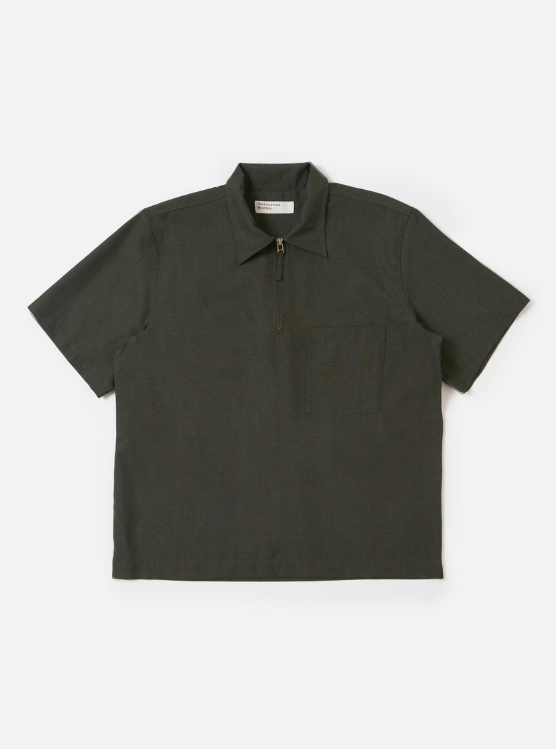Olive Marl Tropical Suiting Ewan Shirt