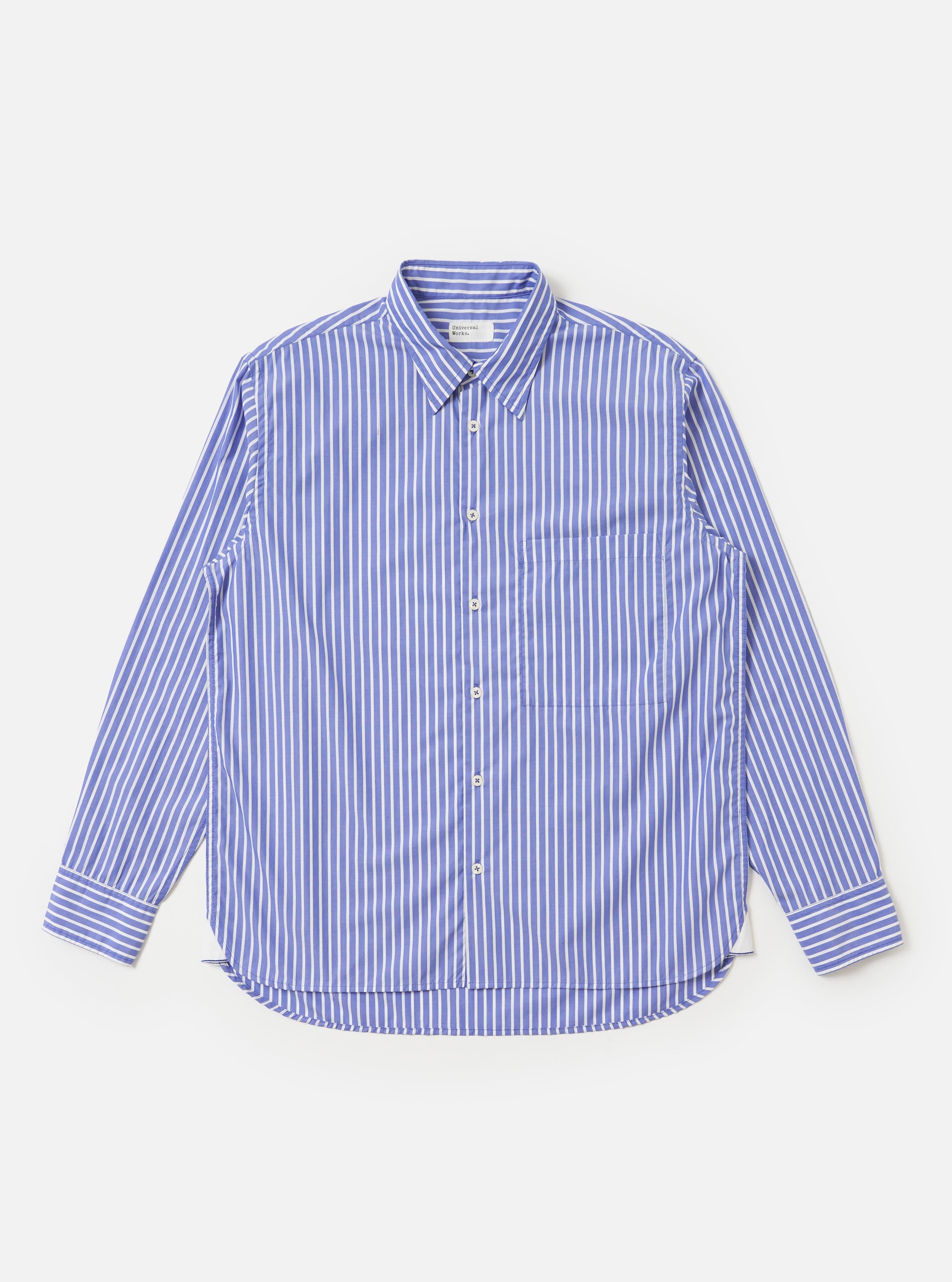 Men's Blue/White Cotton Stripe Square Pocket Shirt – Universal Works