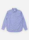 Blue/White Cotton Stripe Square Pocket Shirt