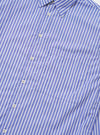 Blue/White Cotton Stripe Square Pocket Shirt