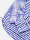 Blue/White Cotton Stripe Square Pocket Shirt