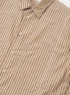 Brown/White Cotton Stripe Square Pocket Shirt