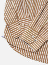 Brown/White Cotton Stripe Square Pocket Shirt
