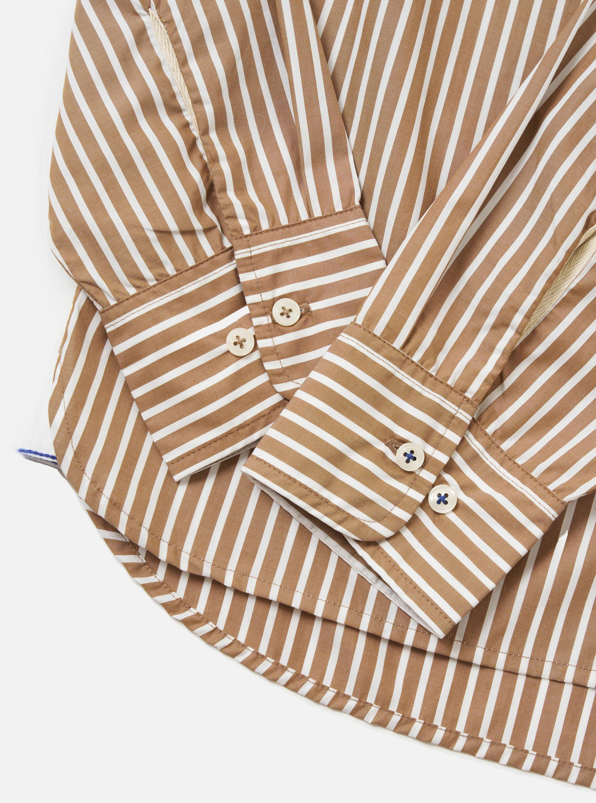 white dress shirt with brown stripes Men's Brown/White Cotton Stripe Square Pocket Shirt – Universal Works