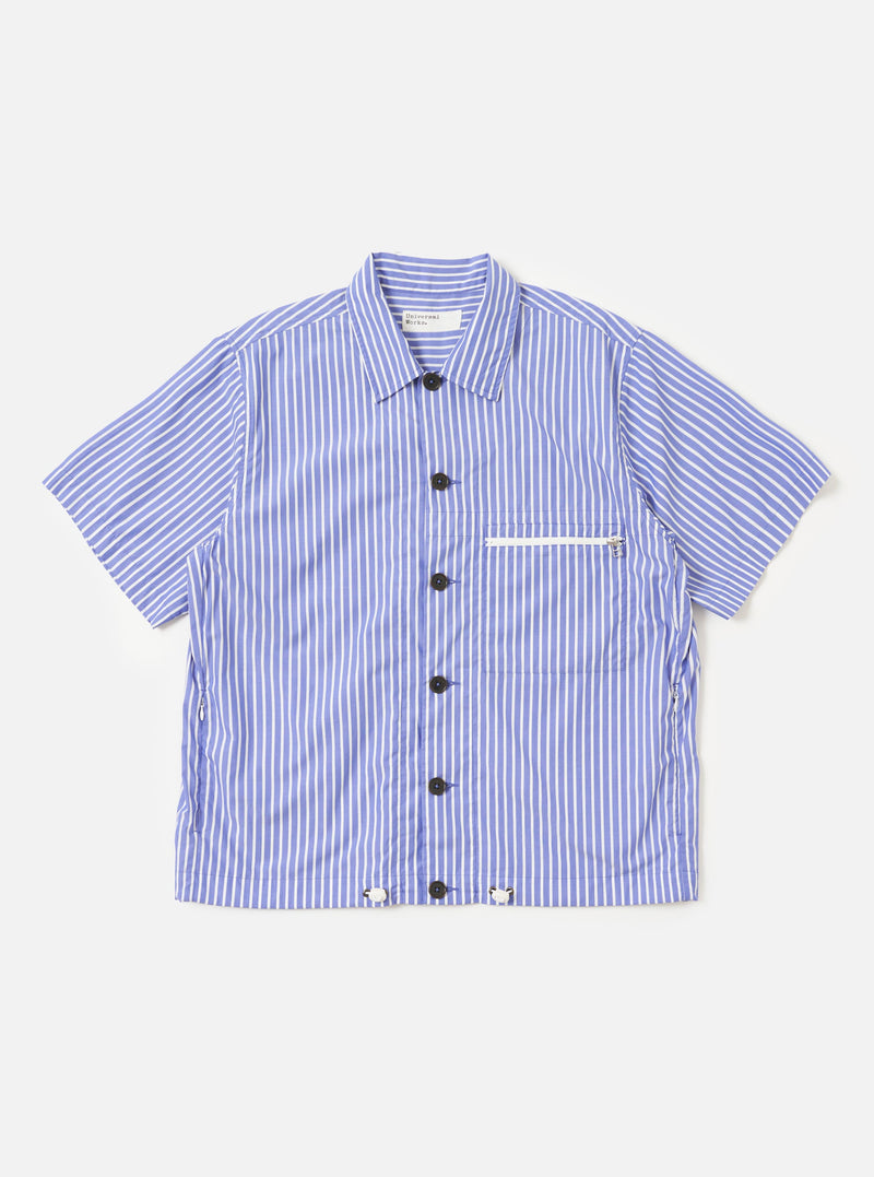Blue/White Cotton Stripe Z Tech Overshirt
