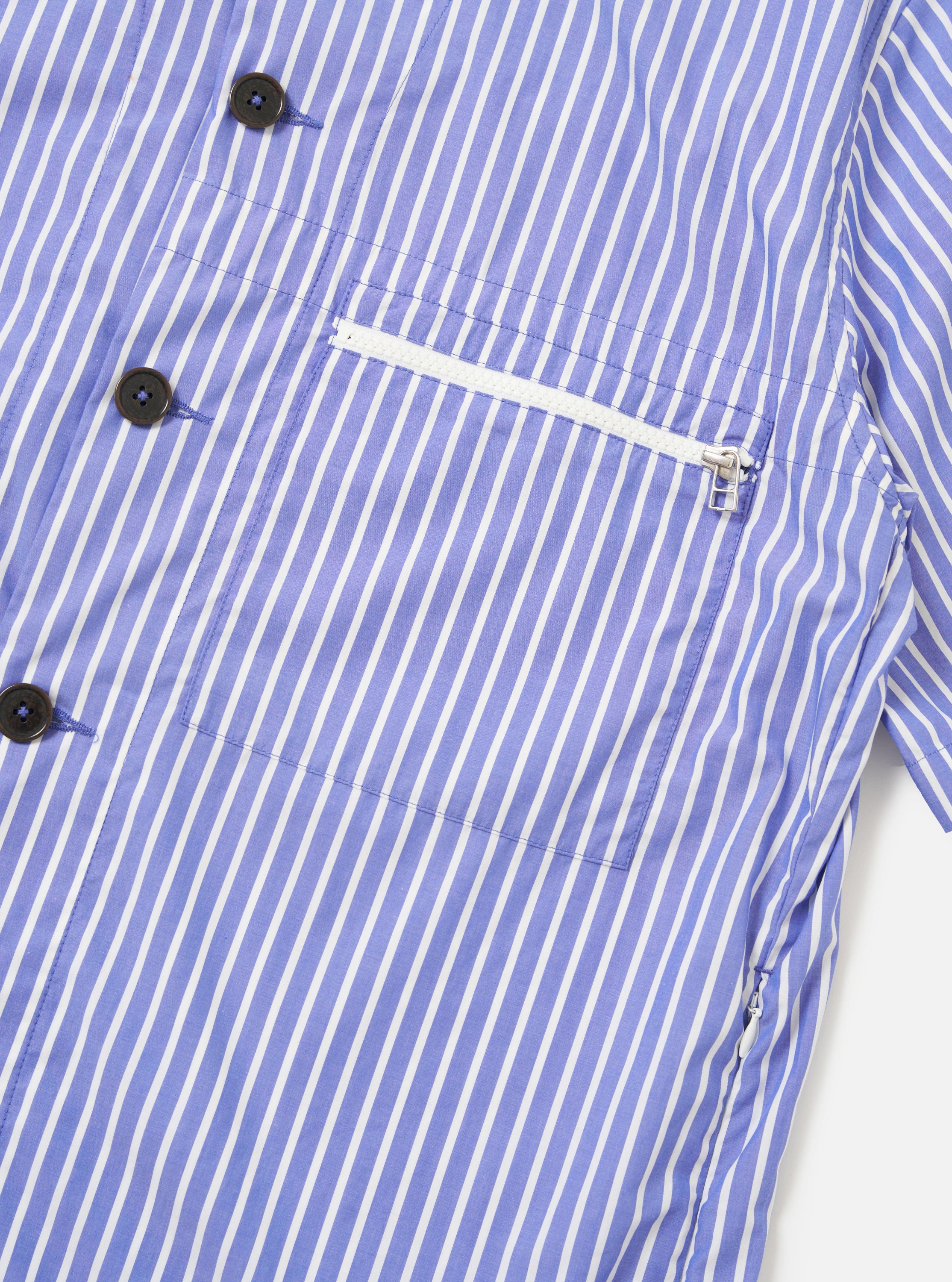 Men's Blue/White Cotton Stripe Z Tech Overshirt – Universal Works