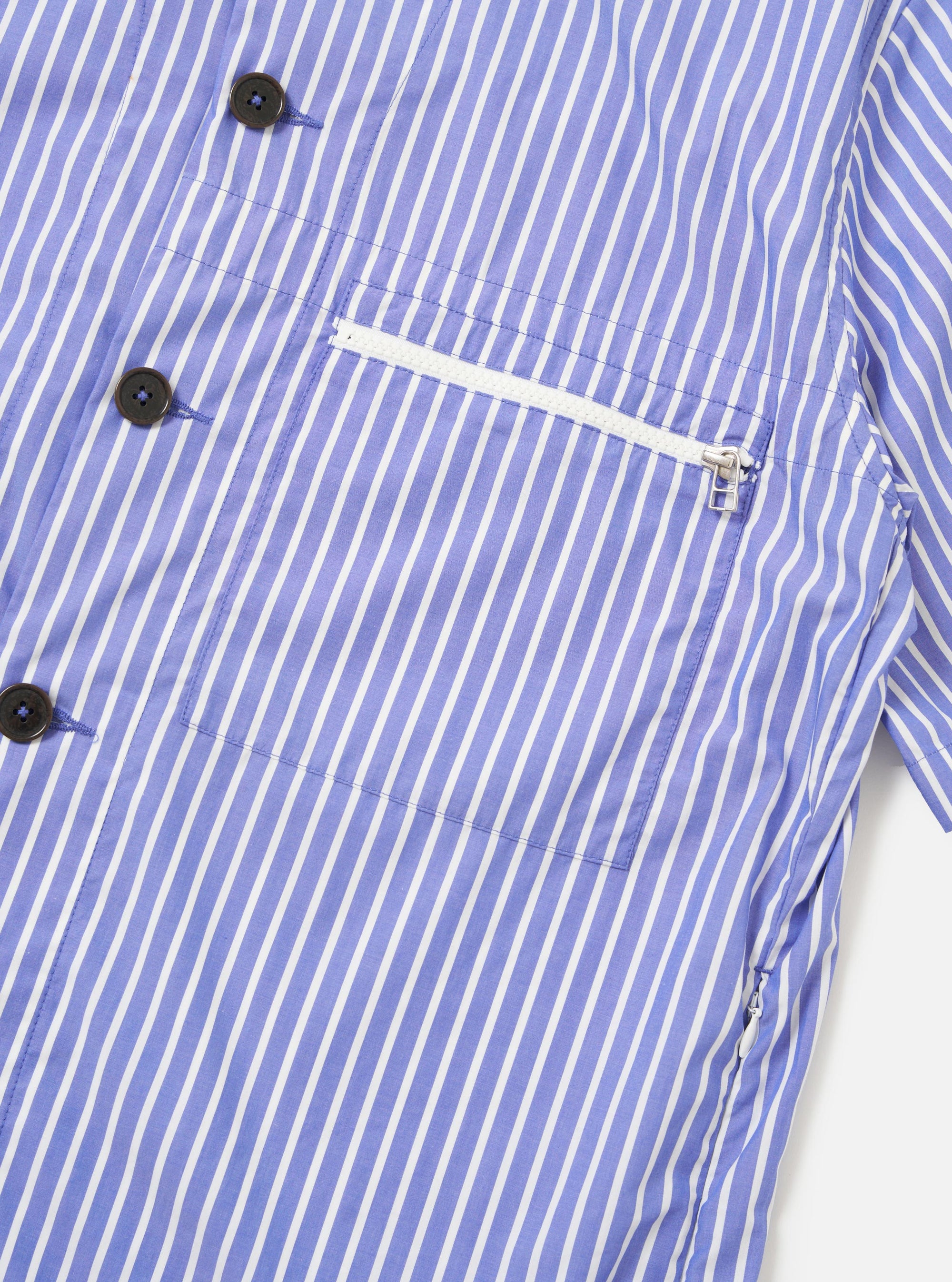 Blue/White Cotton Stripe Z Tech Overshirt
