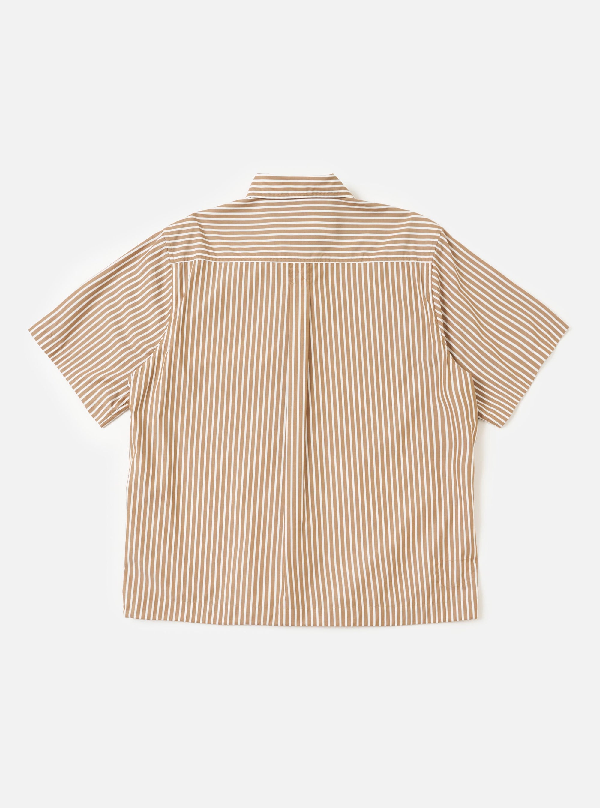 Brown/White Cotton Stripe Z Tech Overshirt