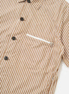 Brown/White Cotton Stripe Z Tech Overshirt