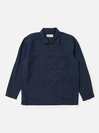 Navy Linen Cotton Shirting Bakers Overshirt