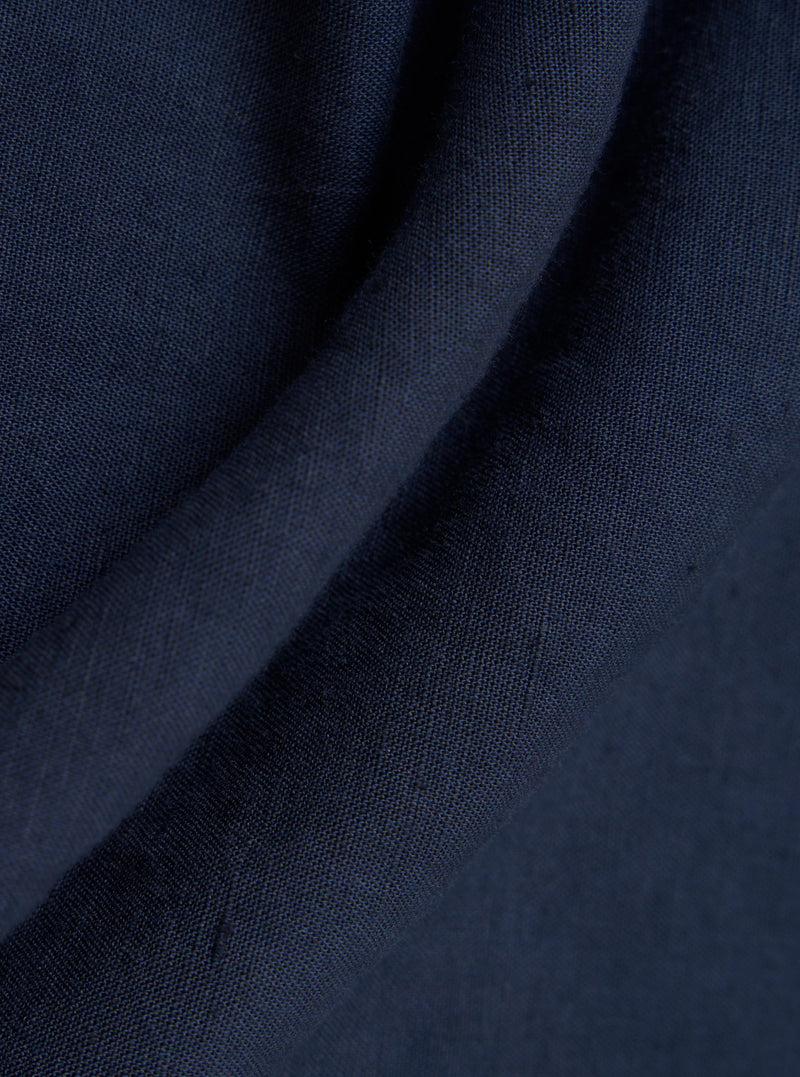 Navy Linen Cotton Shirting Bakers Overshirt