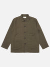 Olive Linen Cotton Shirting Bakers Overshirt