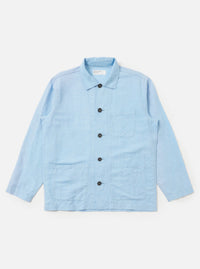 Pale Blue Linen Cotton Shirting Bakers Overshirt