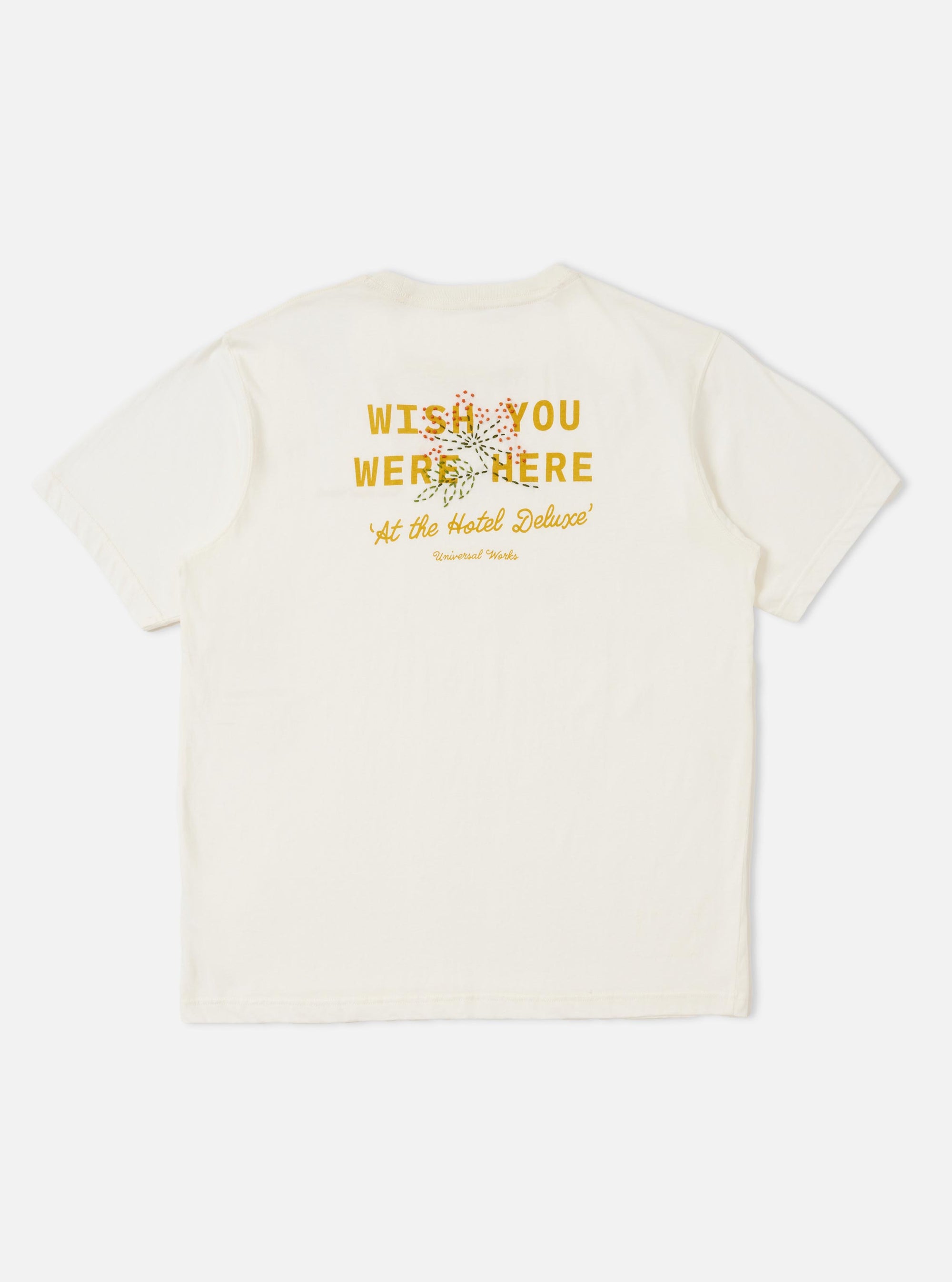 Ecru Single Jersey Wish Wish You Were Here Tee