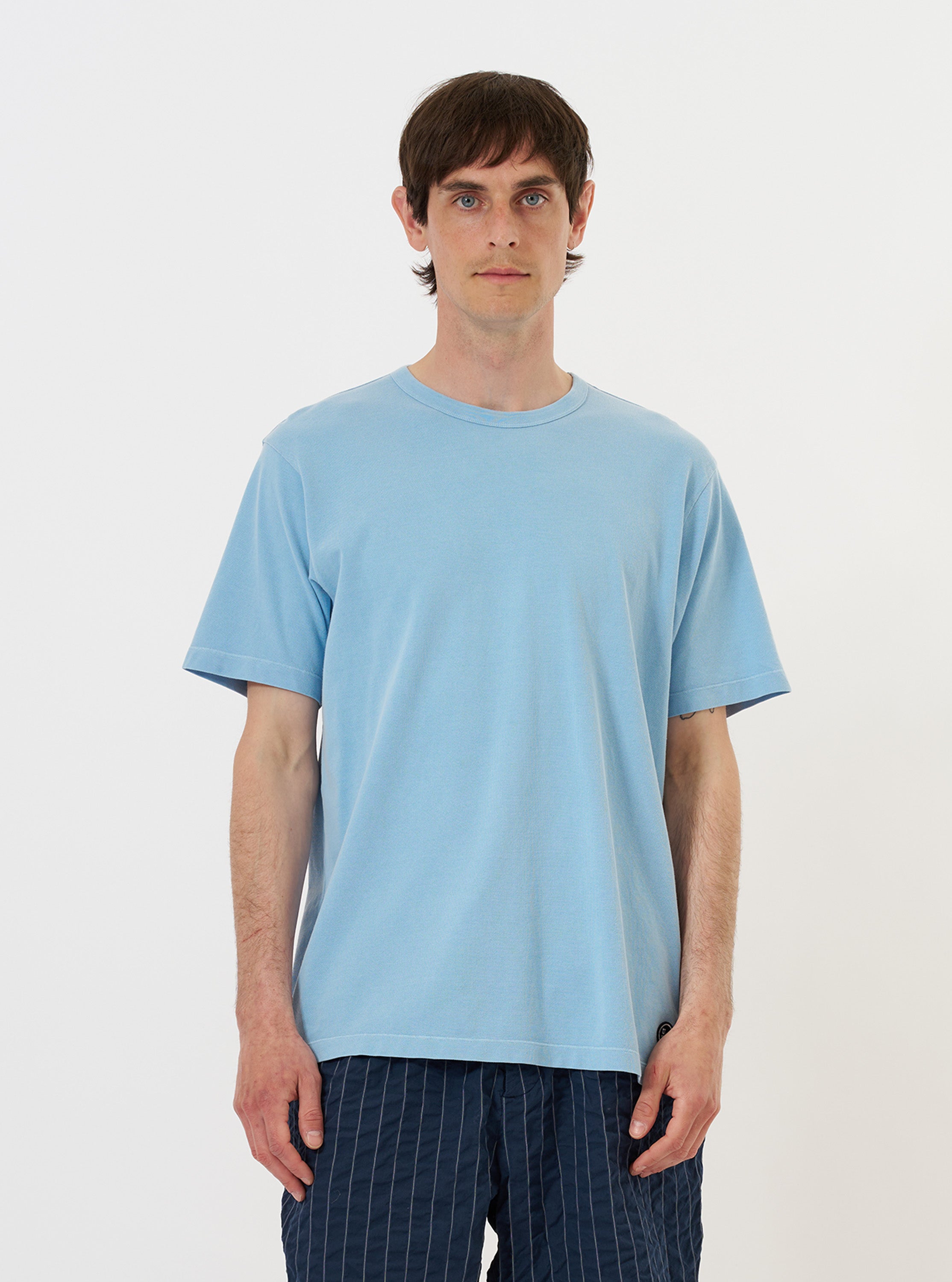 Men's Pale Blue Piquet Core Tee – Universal Works