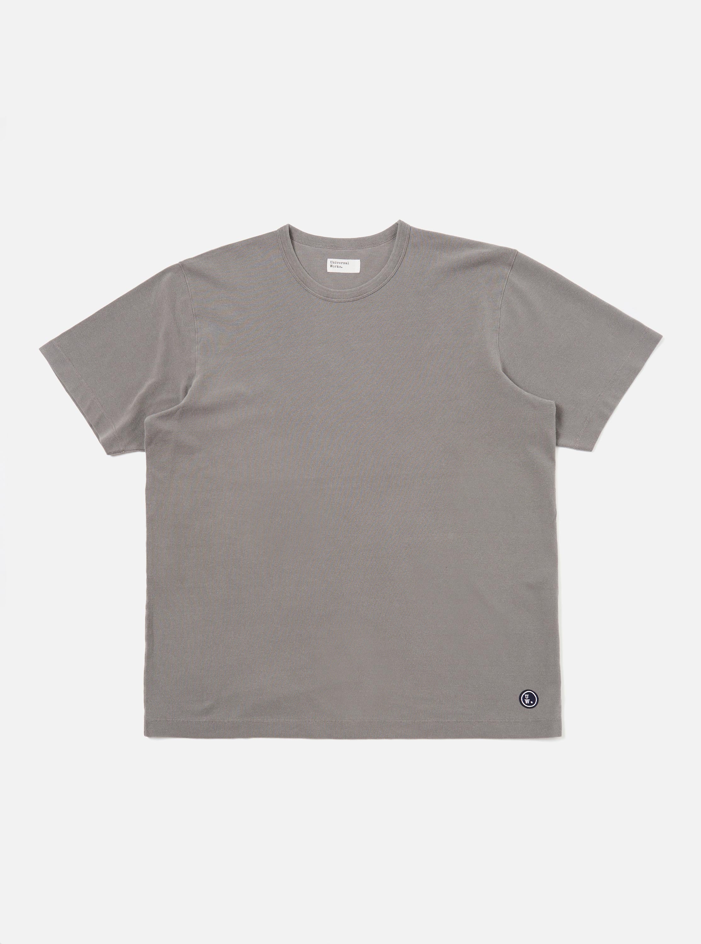 Men's Mid Grey Piquet Core Tee – Universal Works