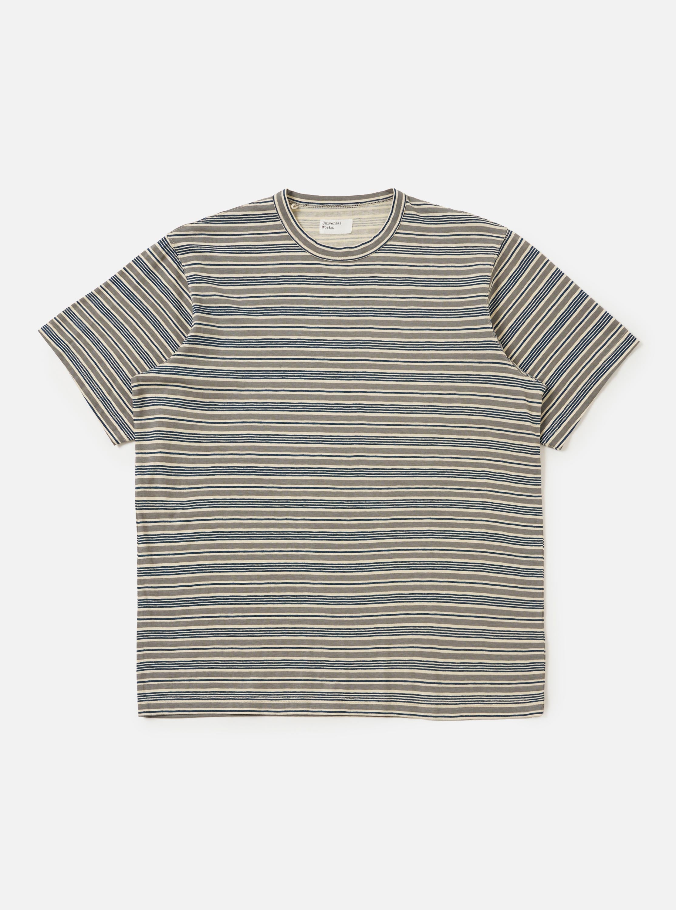 Men's Grey OS Stripe Jersey Core Tee – Universal Works