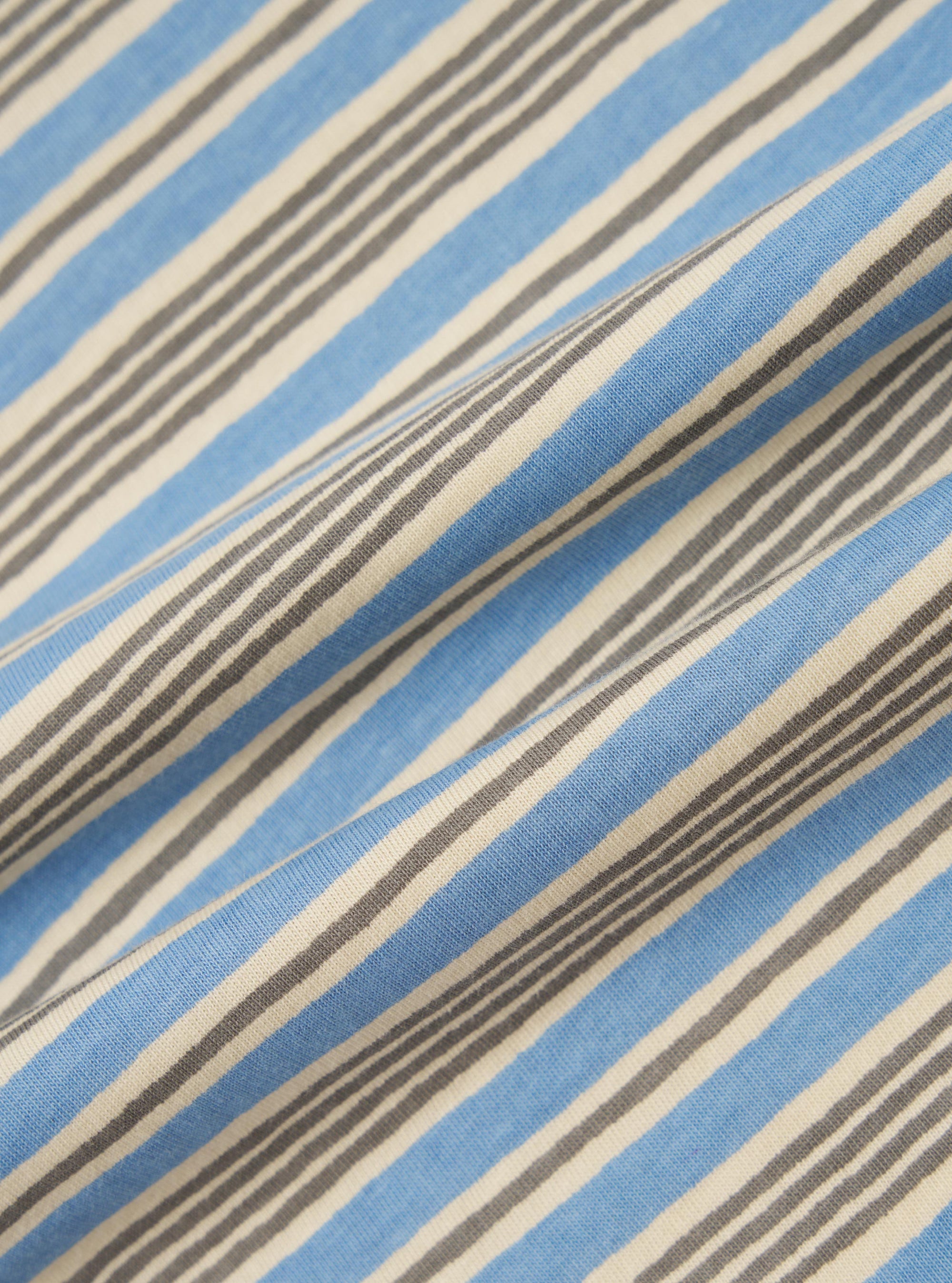 Pale Blue OS Stripe Jersey Vacation Polo