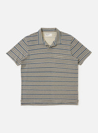 Grey OS Stripe Jersey Vacation Polo