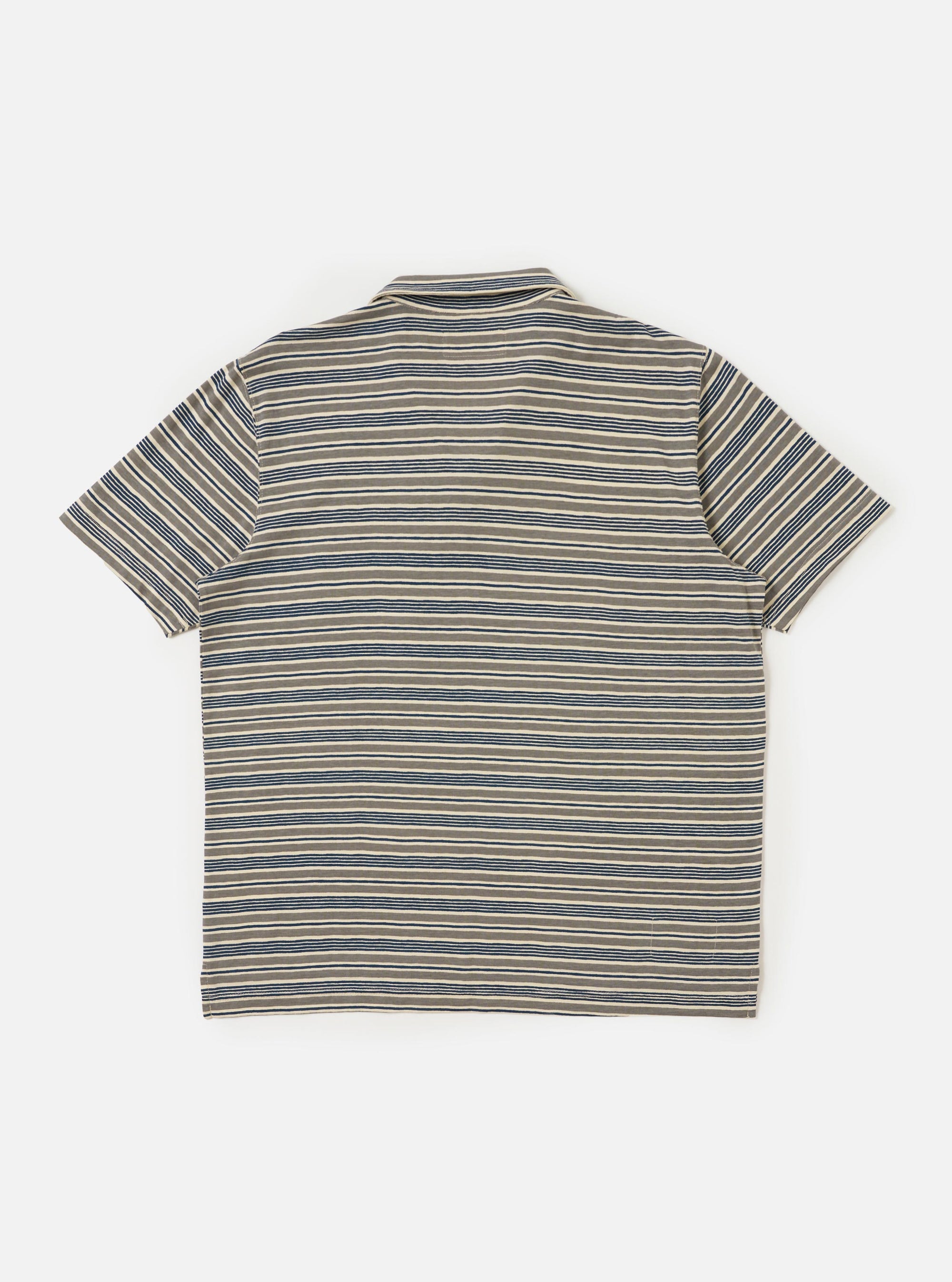 Grey OS Stripe Jersey Vacation Polo