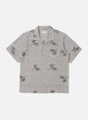 Grey Hand Embroidered Stripe Cotton Road Shirt