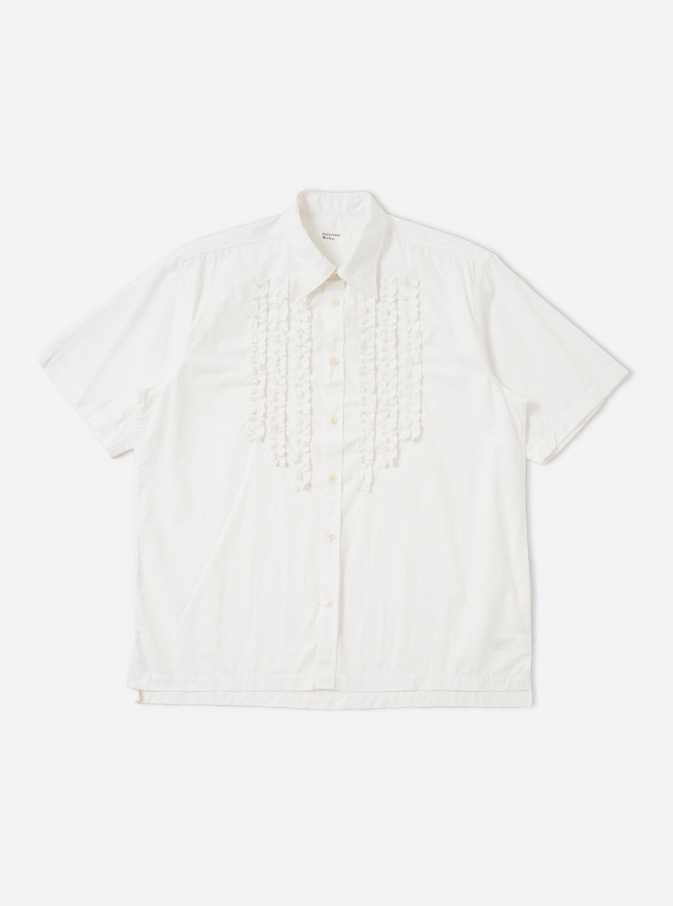 Men's White Poplin Frill Shirt – Universal Works