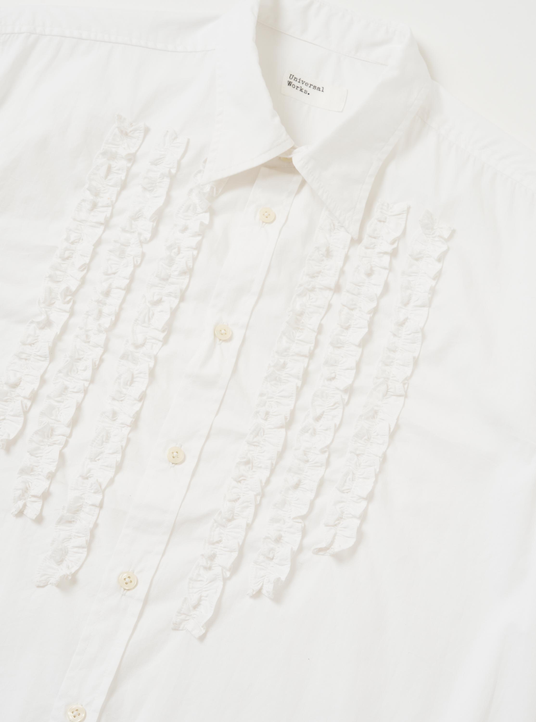 Men's White Poplin Frill Shirt – Universal Works