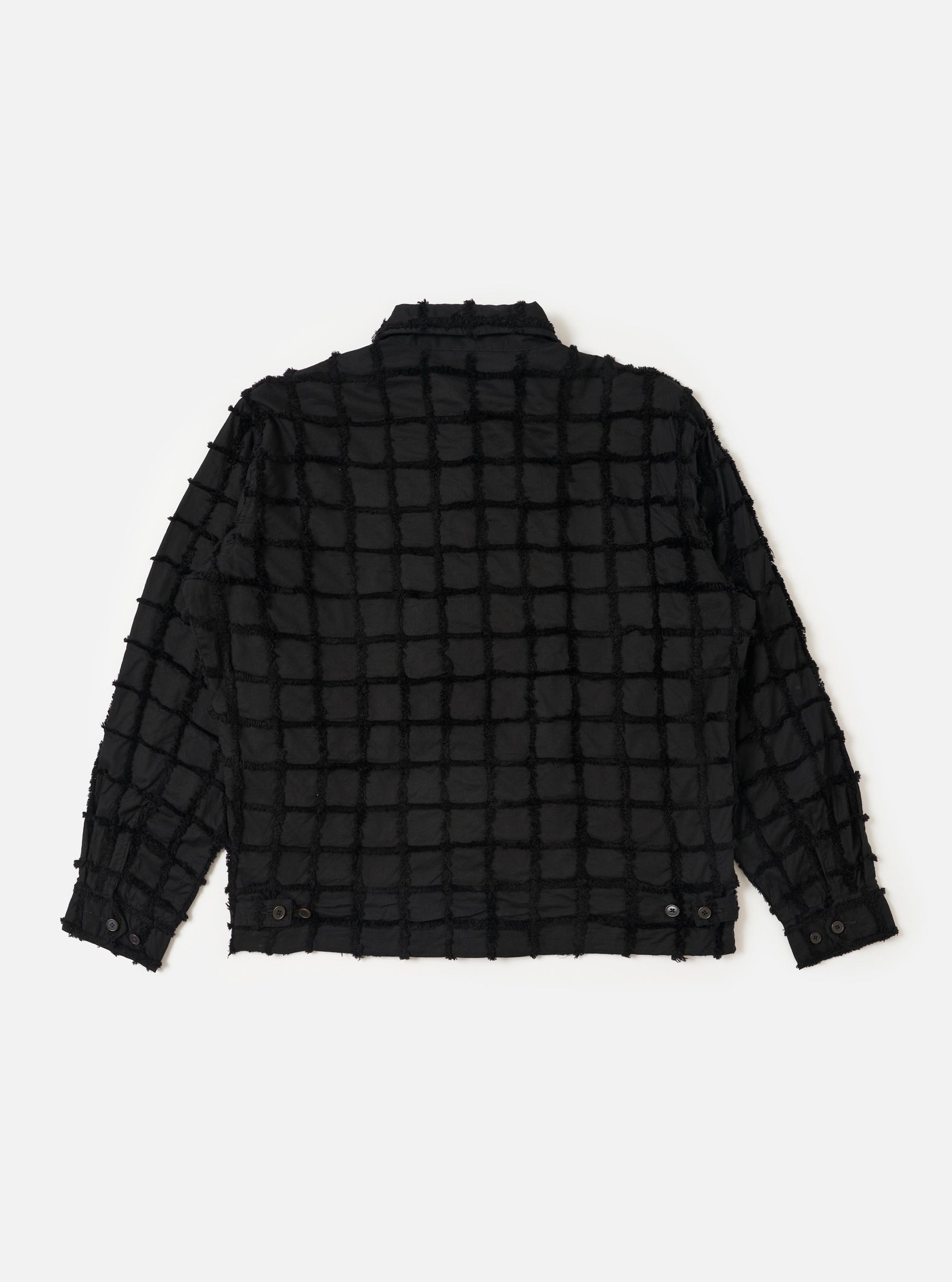 Black 3D Check Windcheater Jacket