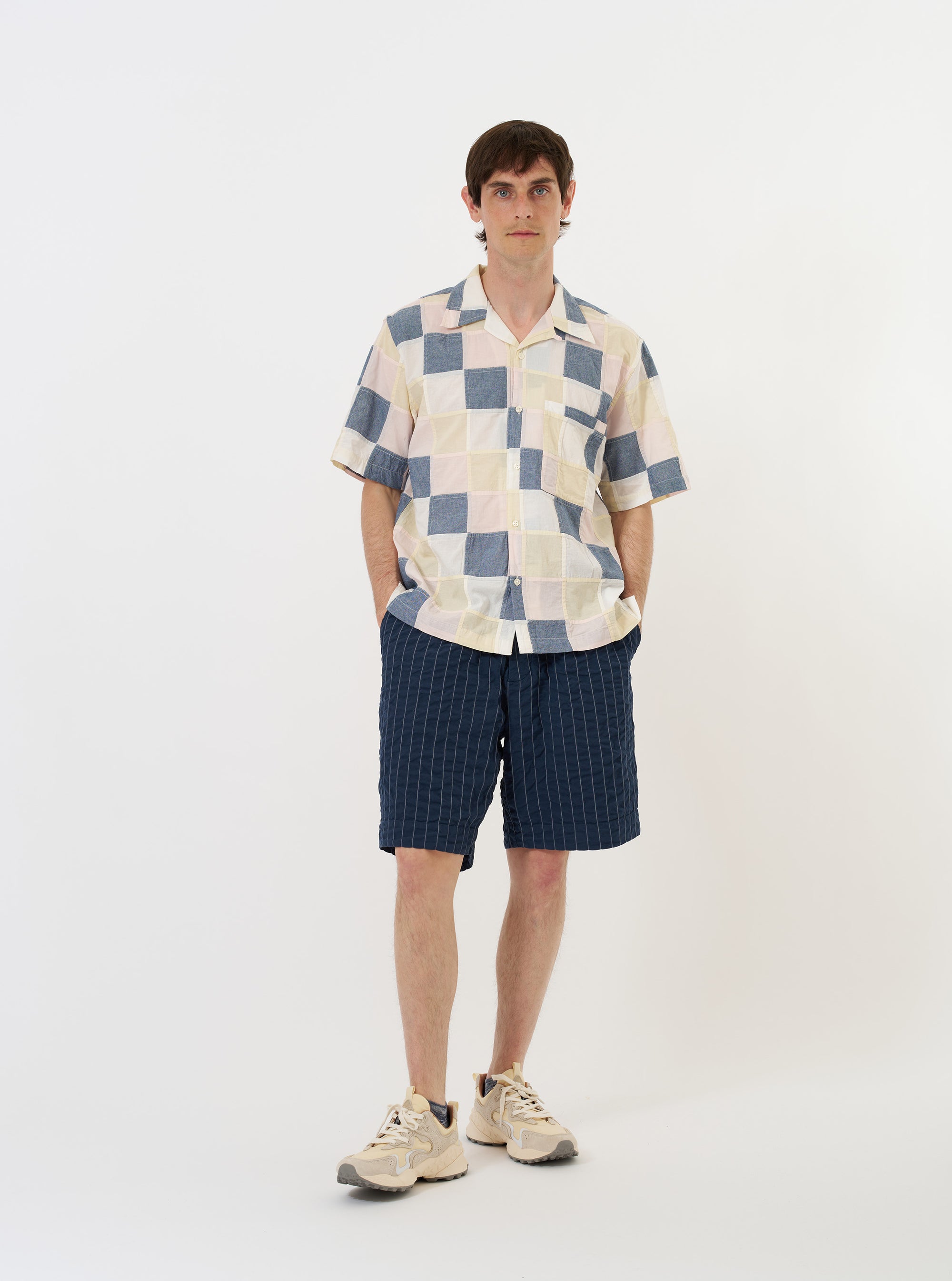 Pastel Check Patchwork Camp Shirt