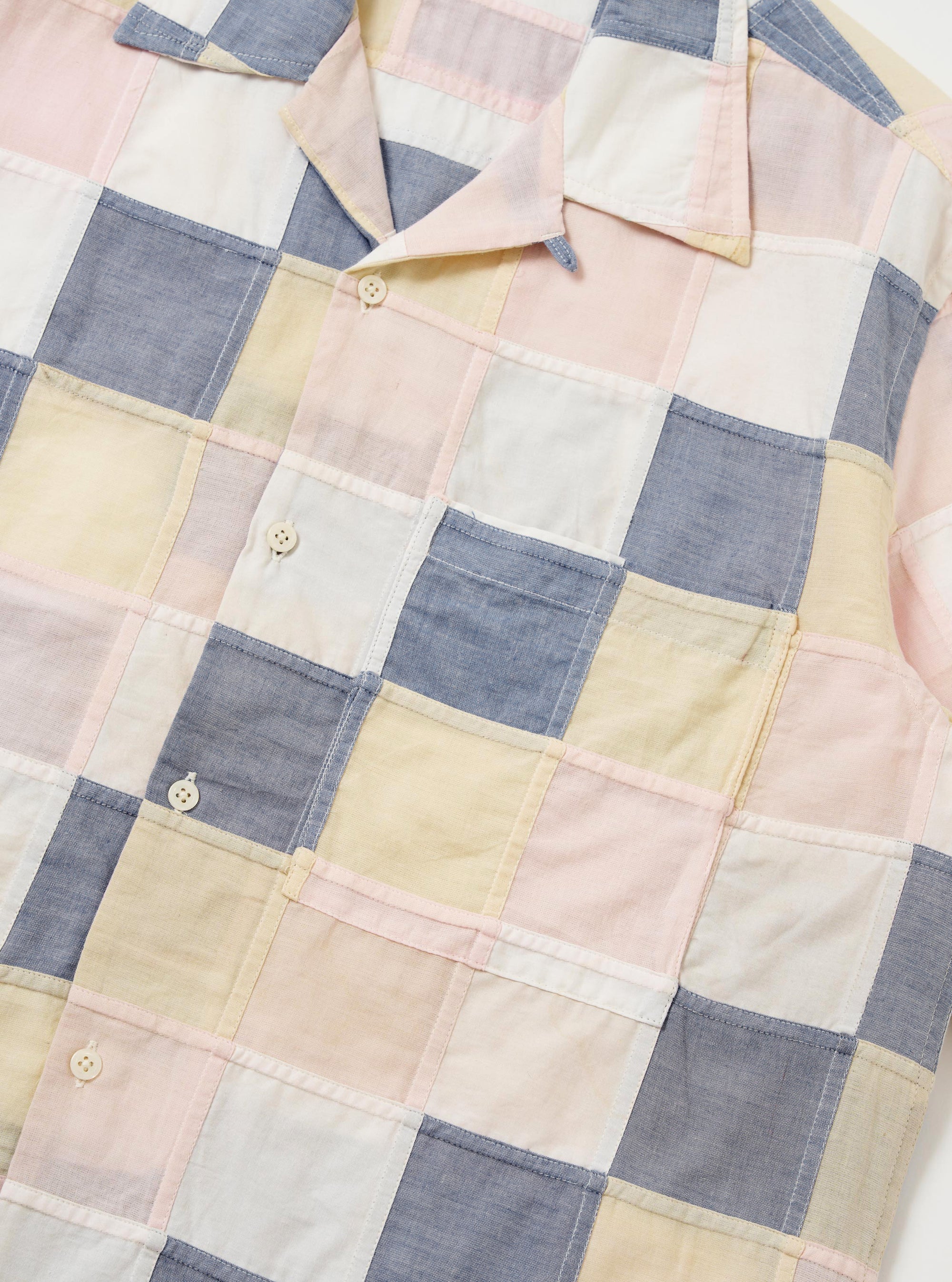 Pastel Check Patchwork Camp Shirt