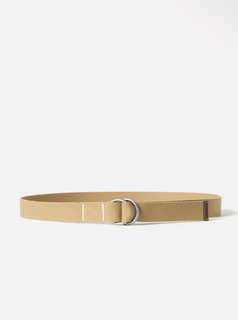 Sand Canvas Webbing O Ring Belt